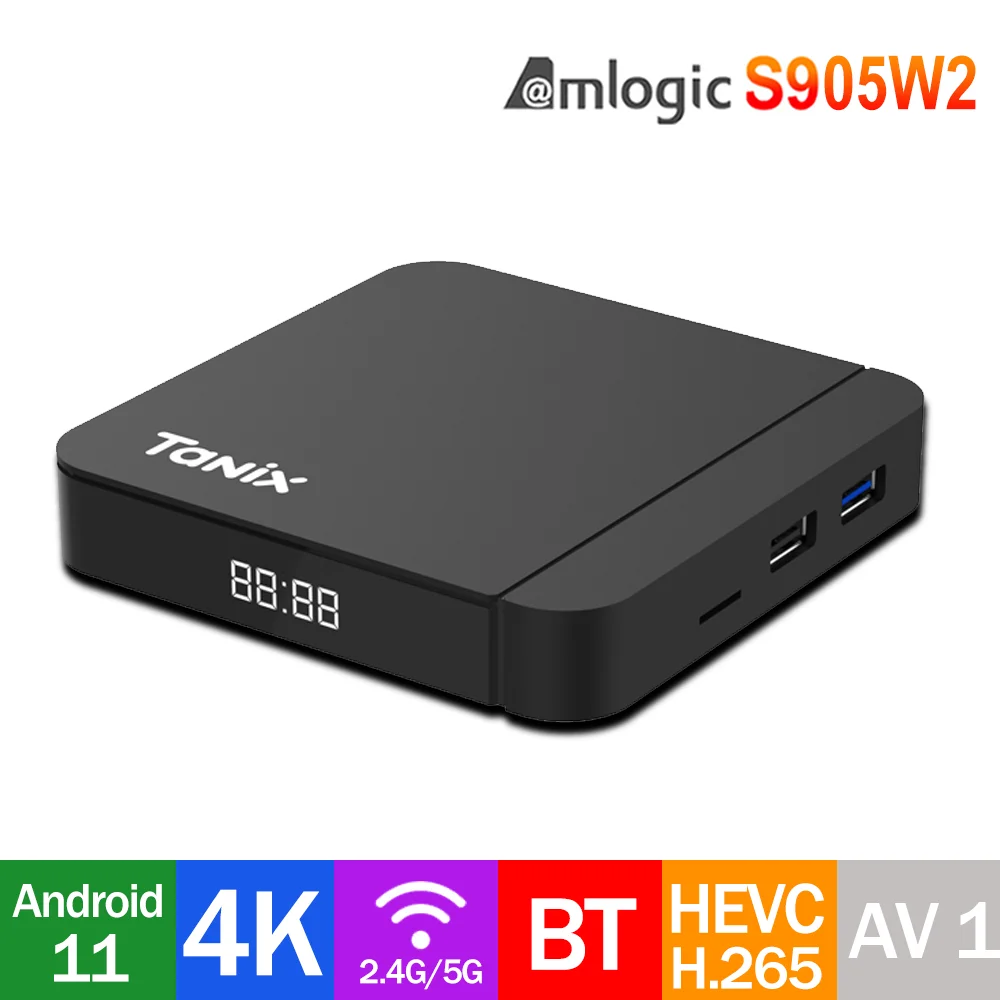  Tanix W2 ȵ̵ 11.0 SPDIF Ʈ TV ڽ, Amlogic S905W2, 4K 2.4/5G WiFi AV1 HDR, ø Ʃ TV Ƚ VS TX9s X96